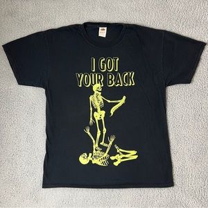 Skeletons I Got Your Back T Shirt Spooky Size Large Black Unisex
